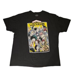 My Hero Academia Funimation T-shirt Adult 2XL XXL Black Cotton Anime Cartoon